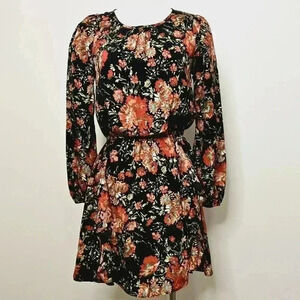 Gianni Bini Women's Black & Red Floral Dress Size S
